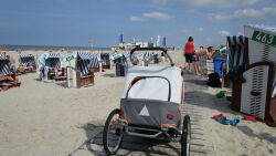 Strand, Norderney, weiße Düne, Wittdün, Strandkörbe, Kinderwagen